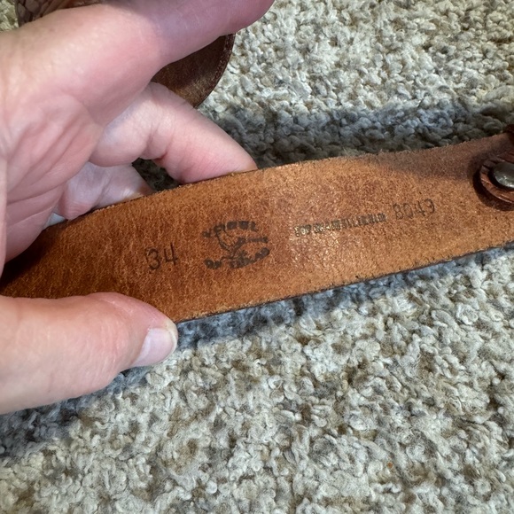 Vintage Vogel of Texas Tooled Leather Belt- 34 - Picture 7 of 7